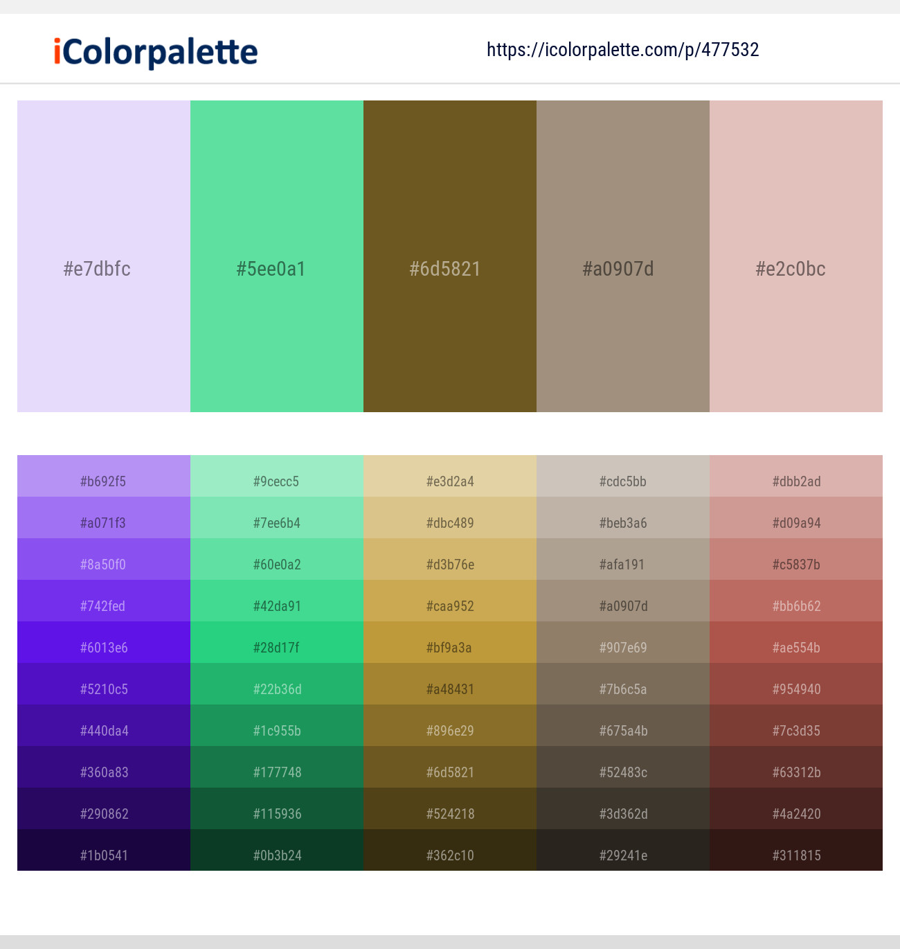 Selago – Pastel Green – Himalaya – Pale Oyster – Cavern Pink Color scheme