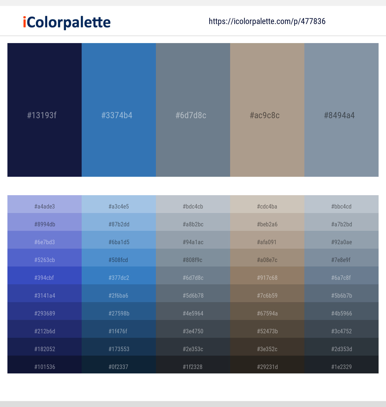 Bunting – Astral – Slate Gray – Napa – Regent Gray Color scheme