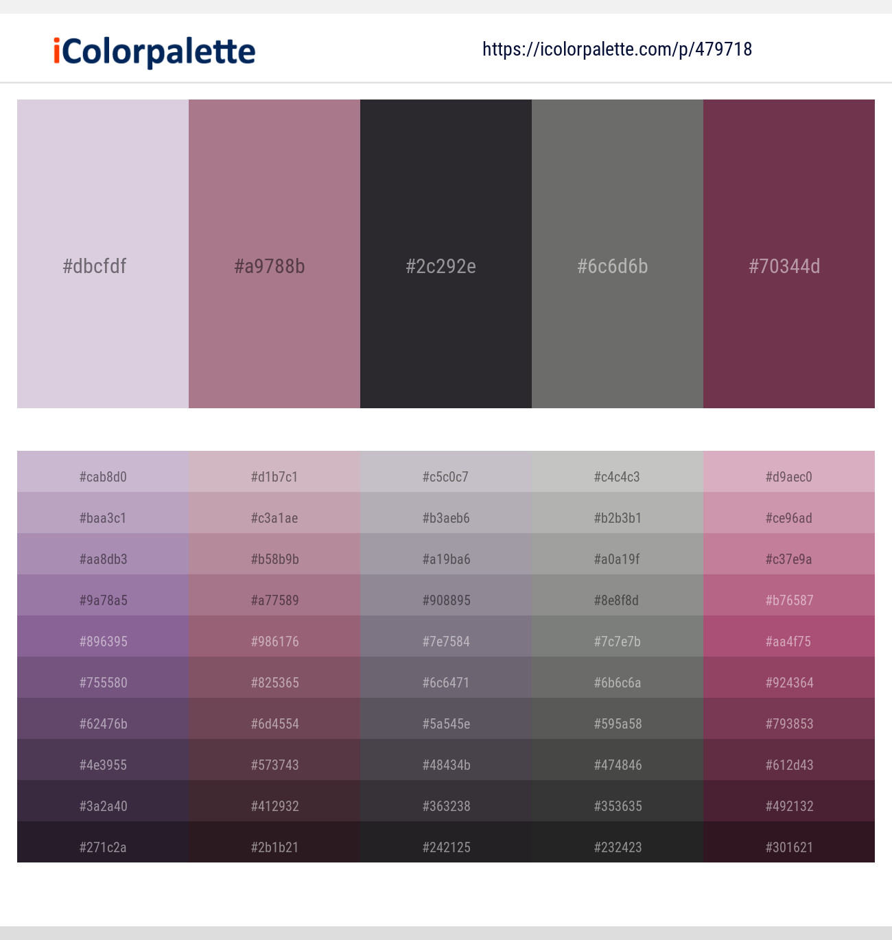 Mischka – Bouquet – Baltic Sea – Storm Dust – Cosmic Color scheme ...