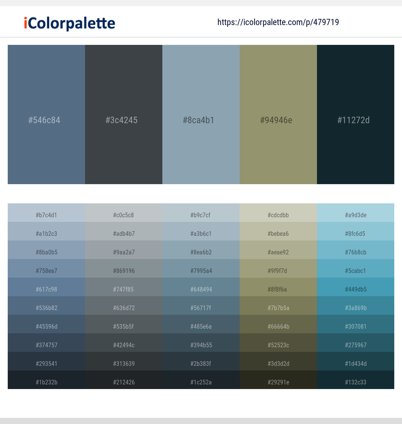 Blue Bayoux – Cape Cod – Bali Hai – Gurkha – Gable Green Color scheme