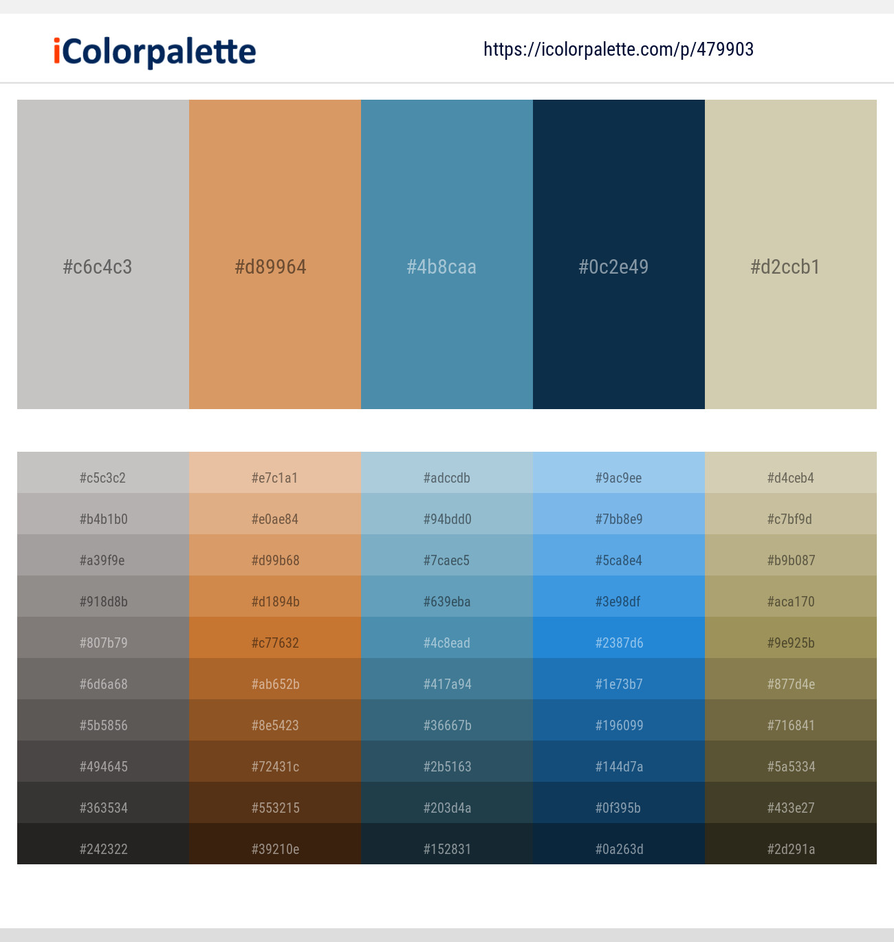 Cloud – Di Serria – Steel Blue – Downriver – Chino Color scheme