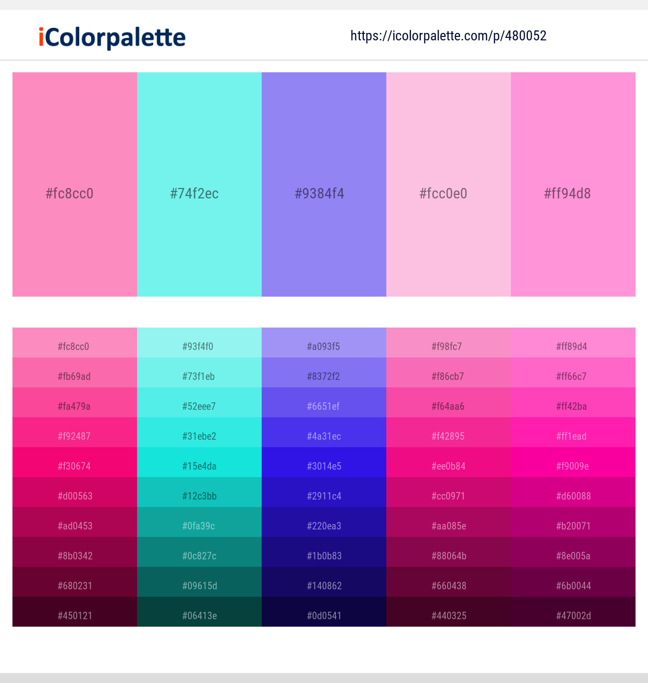 Pink Color tone combinations ...