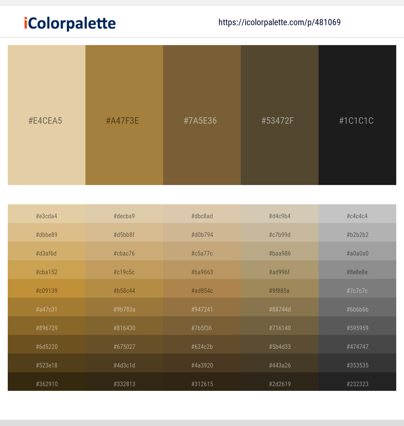 Hampton – Cape Palliser – Yellow Metal – Millbrook – Cod Gray Color scheme