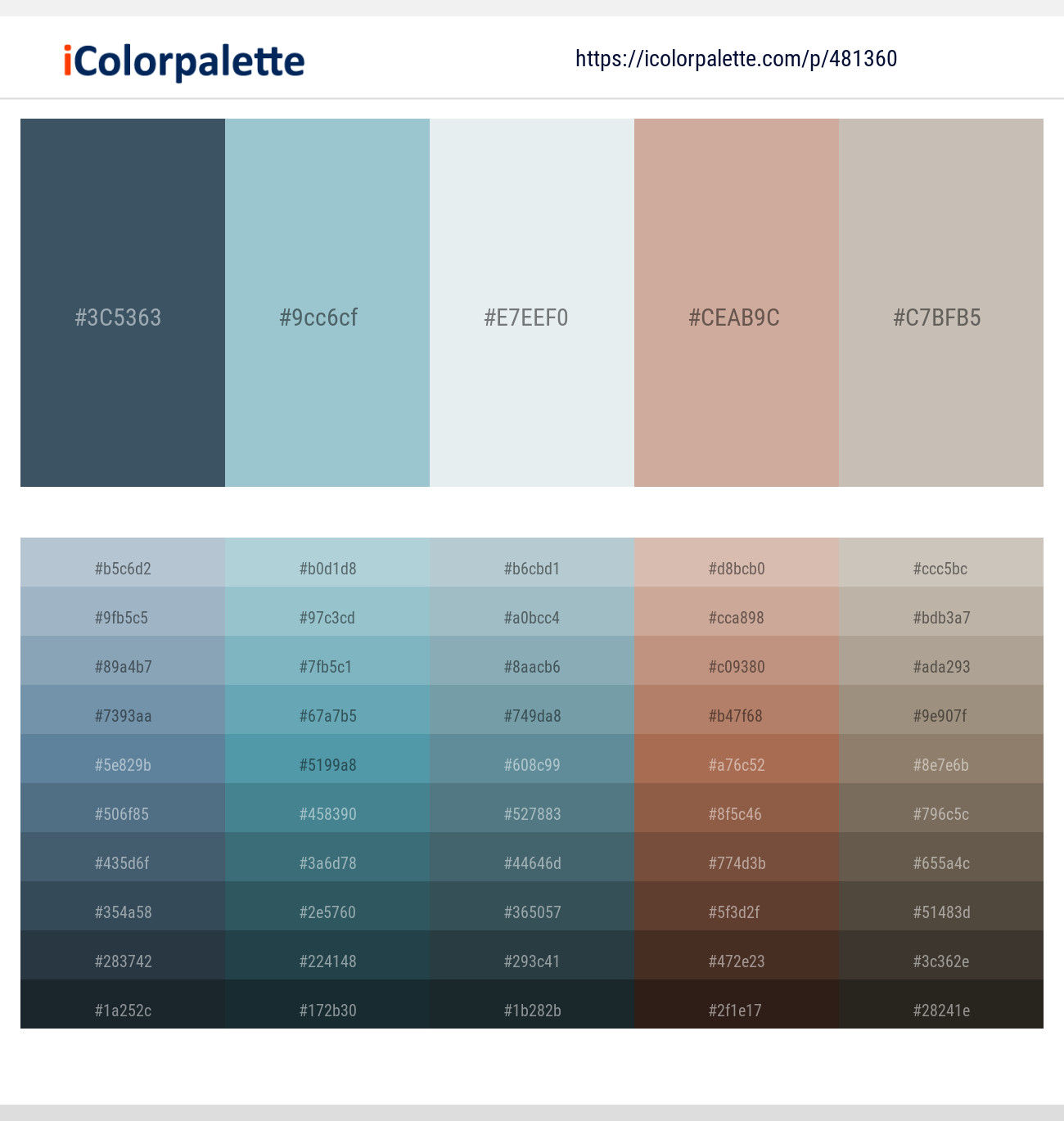 Fiord – Sinbad – Mystic – Eunry – Tea Color scheme