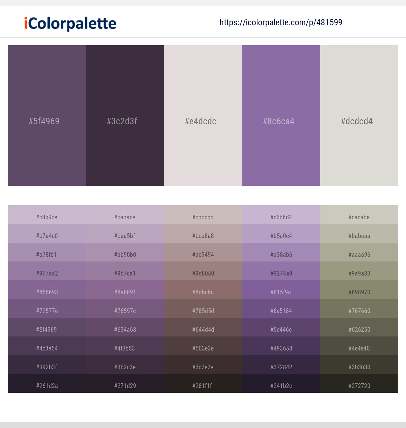 Mulled Wine – Blackcurrant – Ebb – Trendy Pink – Quill Gray Color scheme
