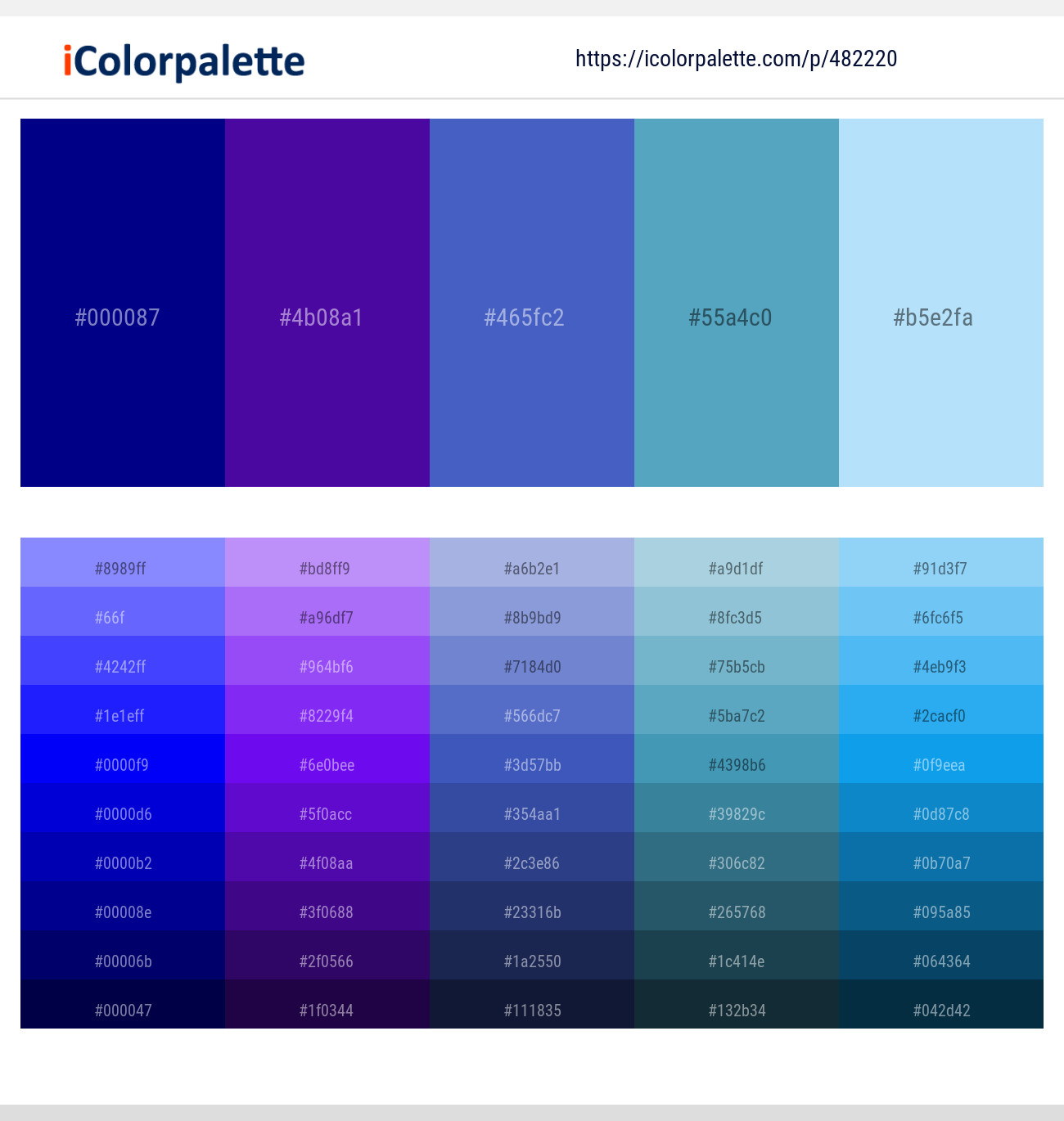 17 Latest Color Schemes with Indigo And Light Sky Blue Color tone  combinations | 2022 | iColorpalette