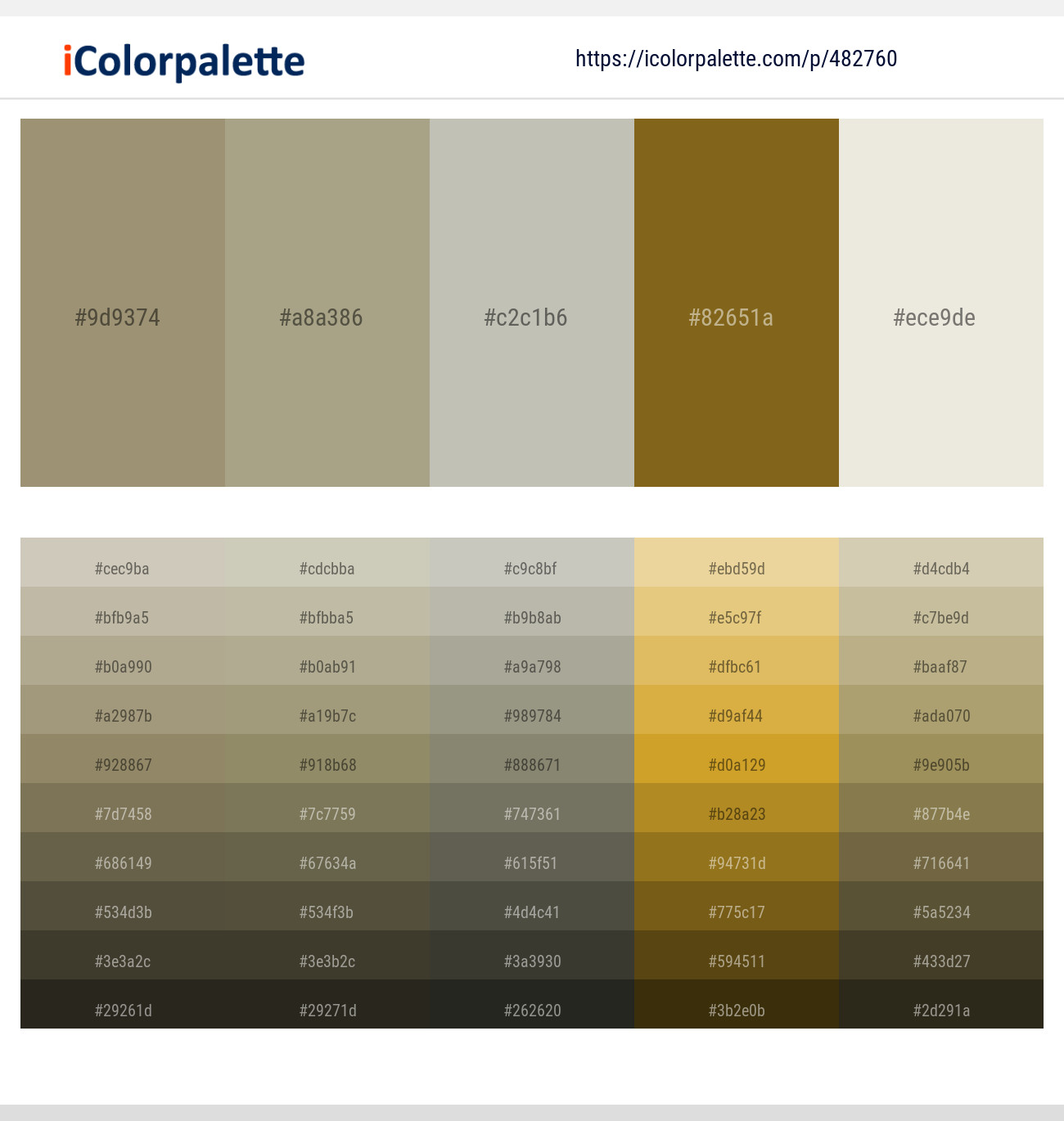 Gurkha – Tallow – Mist Gray – Kumera – Satin Linen Color scheme