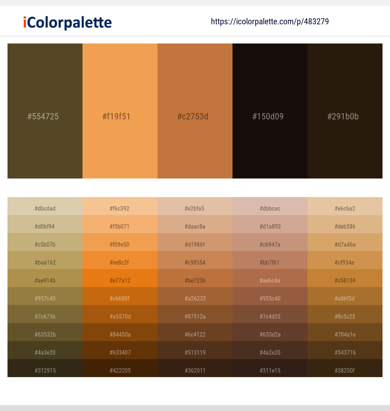 Irish Coffee – Sandy brown – Copper – Night Rider – El Paso Color scheme