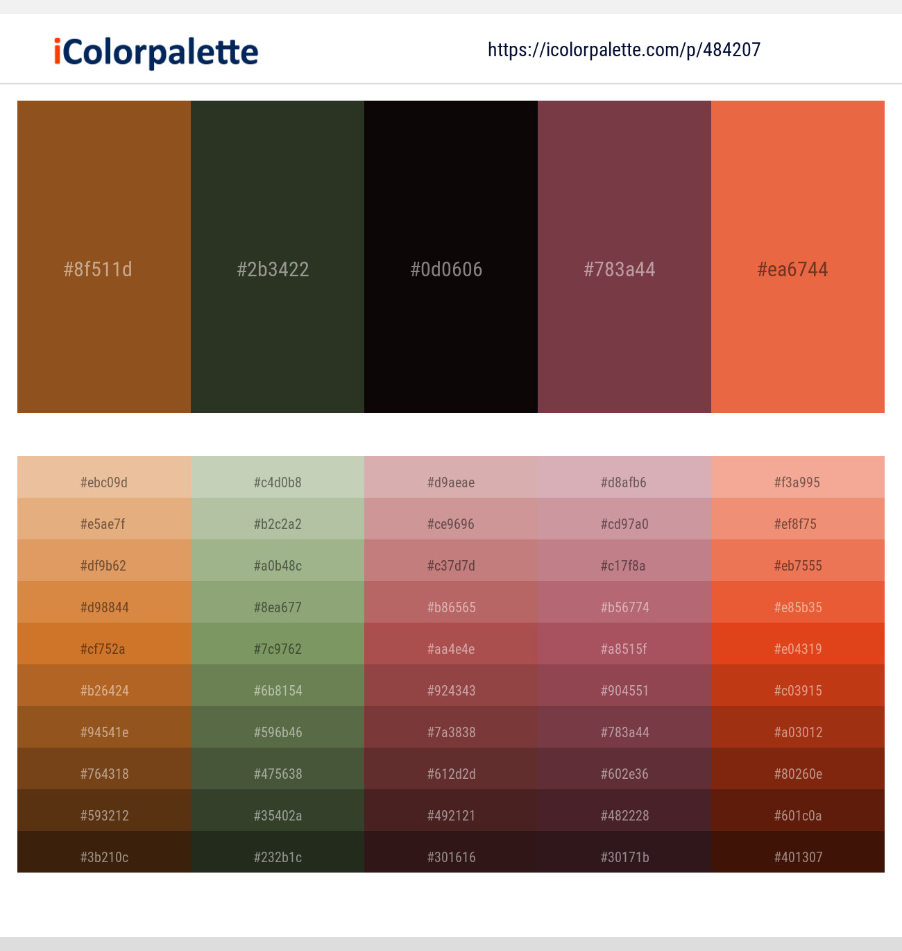 Rope – Rangitoto – Night Rider – Lotus – Burnt Sienna Color scheme