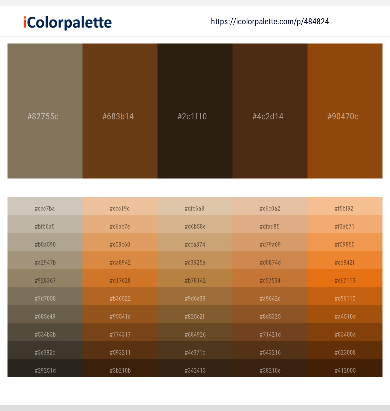 Cement – Sepia – Mikado – Brown Derby – Korma Color scheme