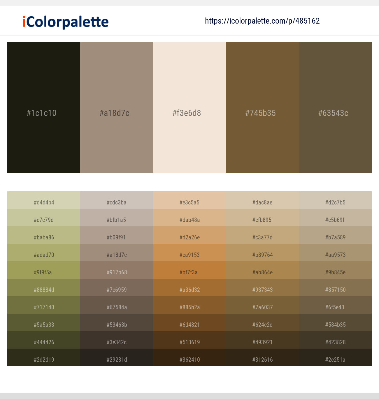 Rangoon Green – Donkey Brown – Parchment – Yellow Metal – Hemlock Color scheme