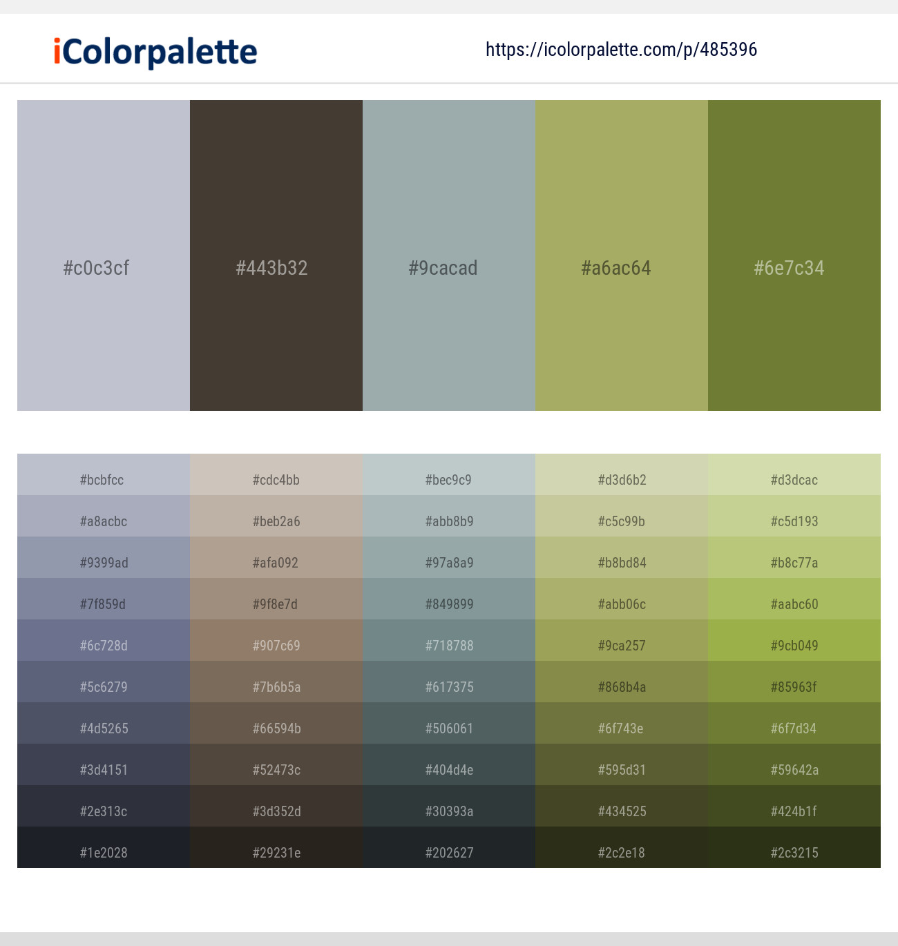 Ghost – Taupe – Edward – Green Smoke – Pesto Color scheme