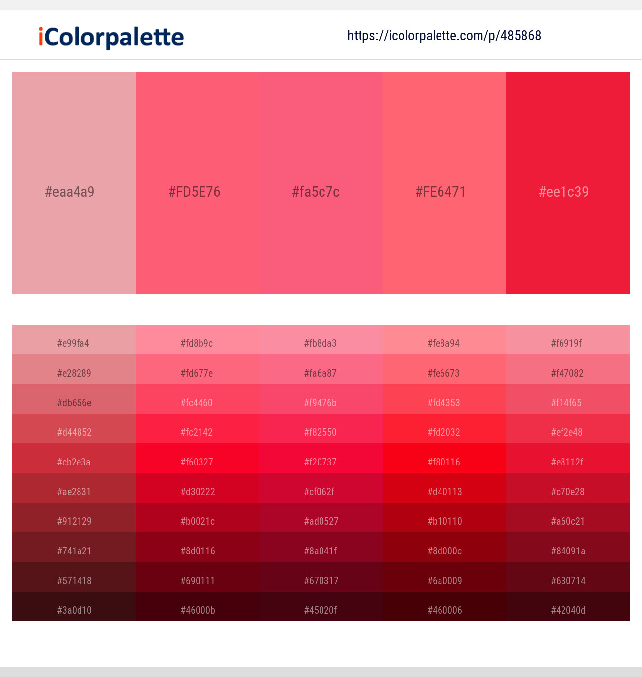 Sea Pink – Wild Watermelon – Brink Pink – Wild Watermelon – Crimson Color scheme