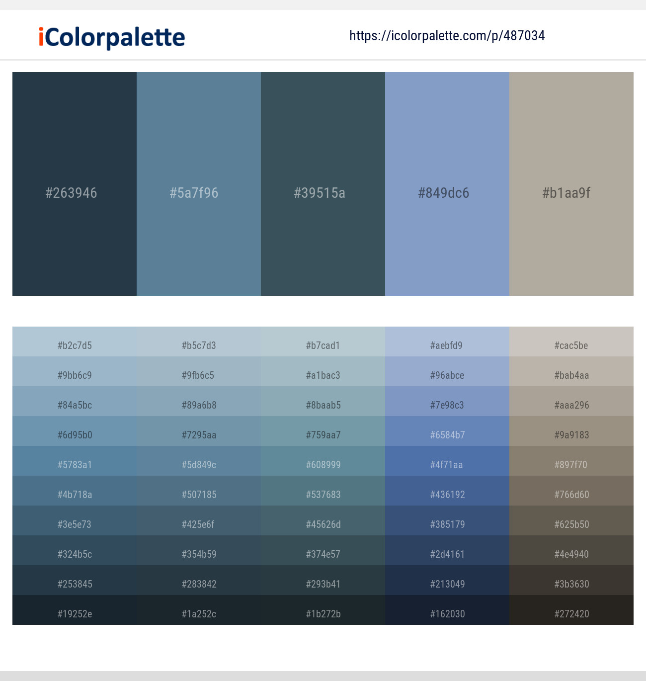 Pickled Bluewood – Horizon – Oxford Blue – Polo Blue – Cloudy Color scheme