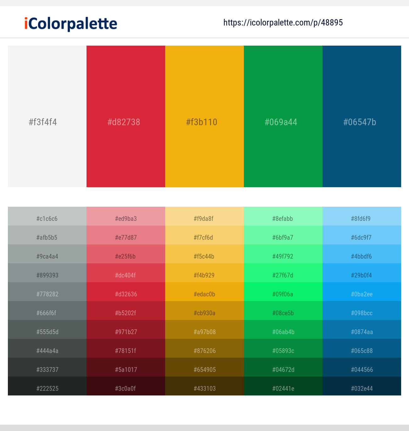 Black Haze – Alizarin Crimson – Buttercup – Salem – Venice Blue Color scheme