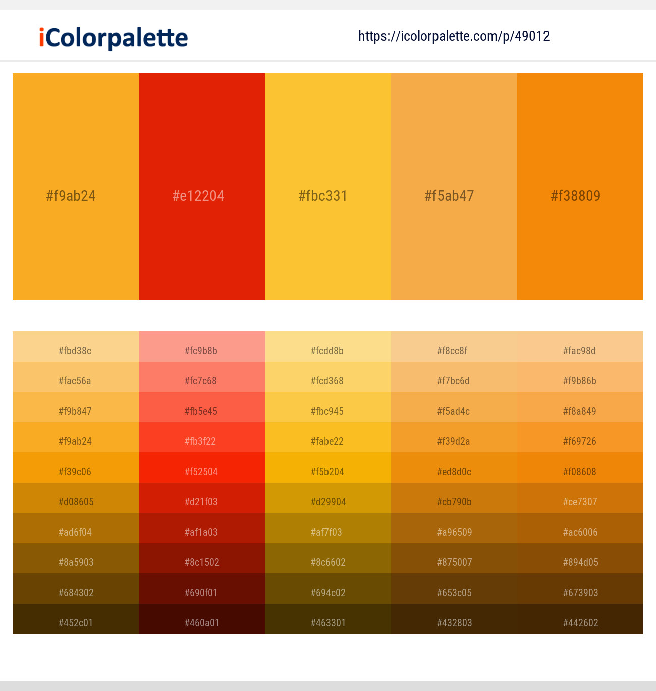 4901245 Gold Color Palettes
