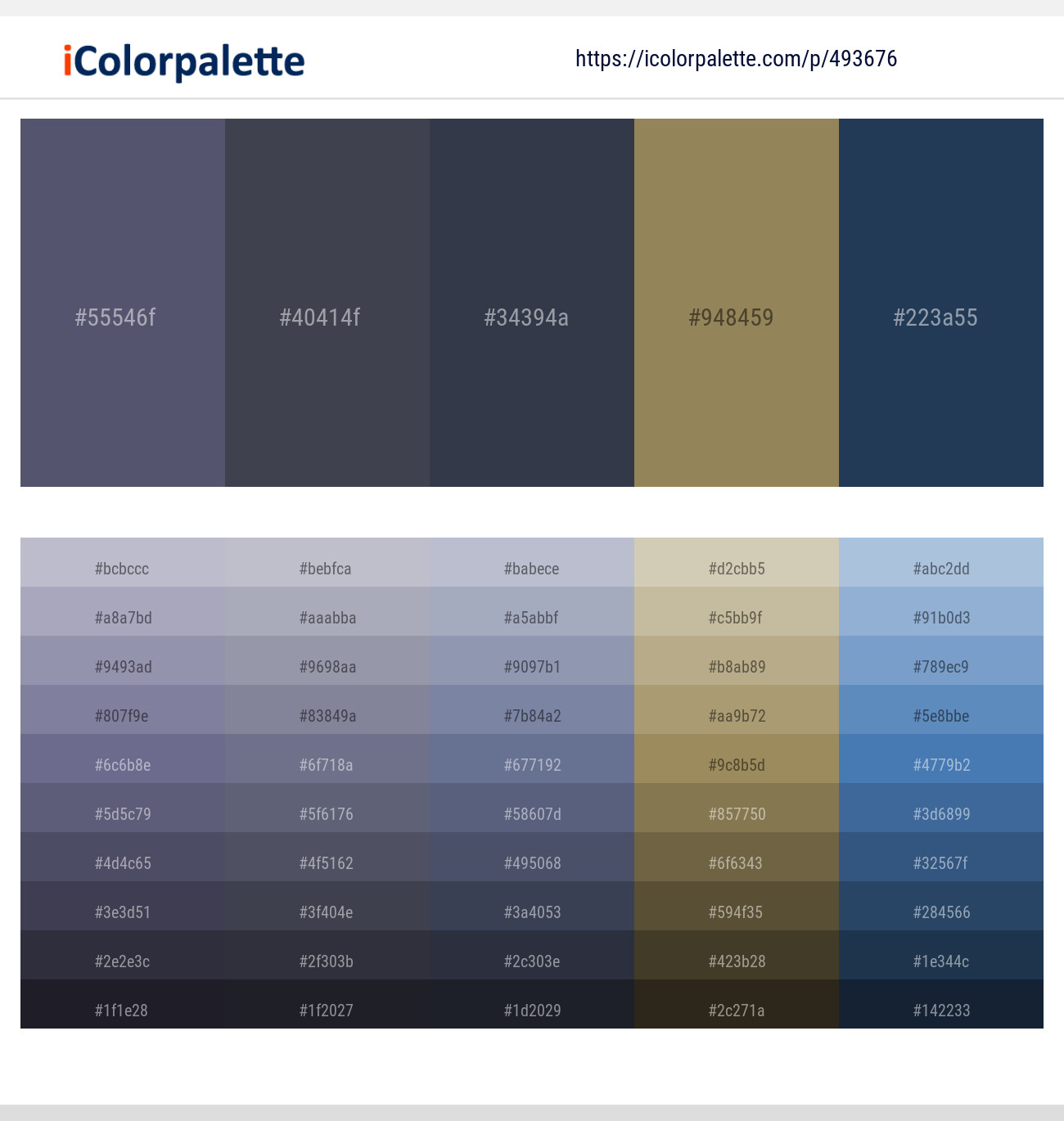 Comet – Gun Powder – Bright Gray – Domino – Cloud Burst Color scheme