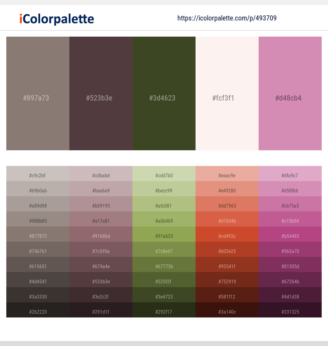 Americano – Matterhorn – Woodland – Linen – Can Can Color scheme