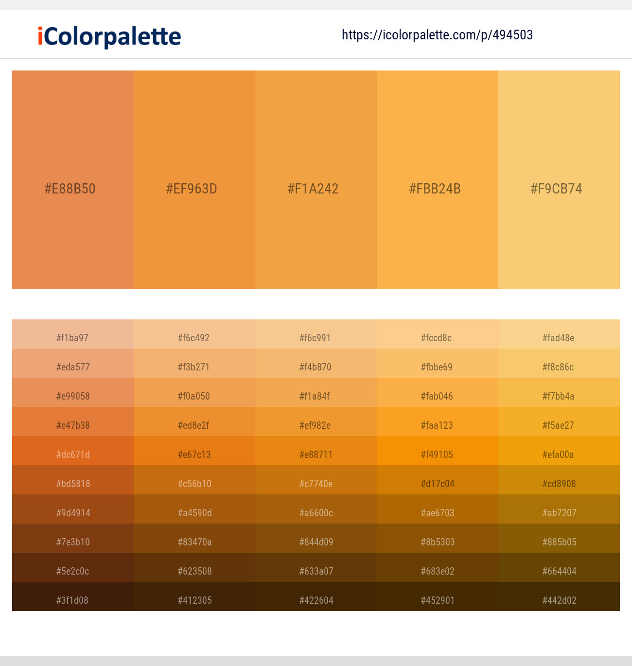 Burnt Sienna – Jaffa – Jaffa – Casablanca – Goldenrod Color scheme