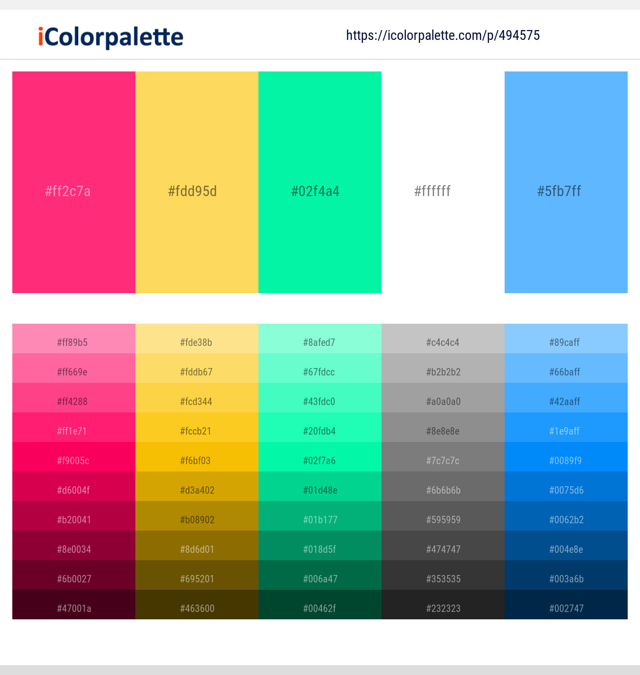 Radical Red – Dandelion – Spring Green – White – Malibu Color scheme