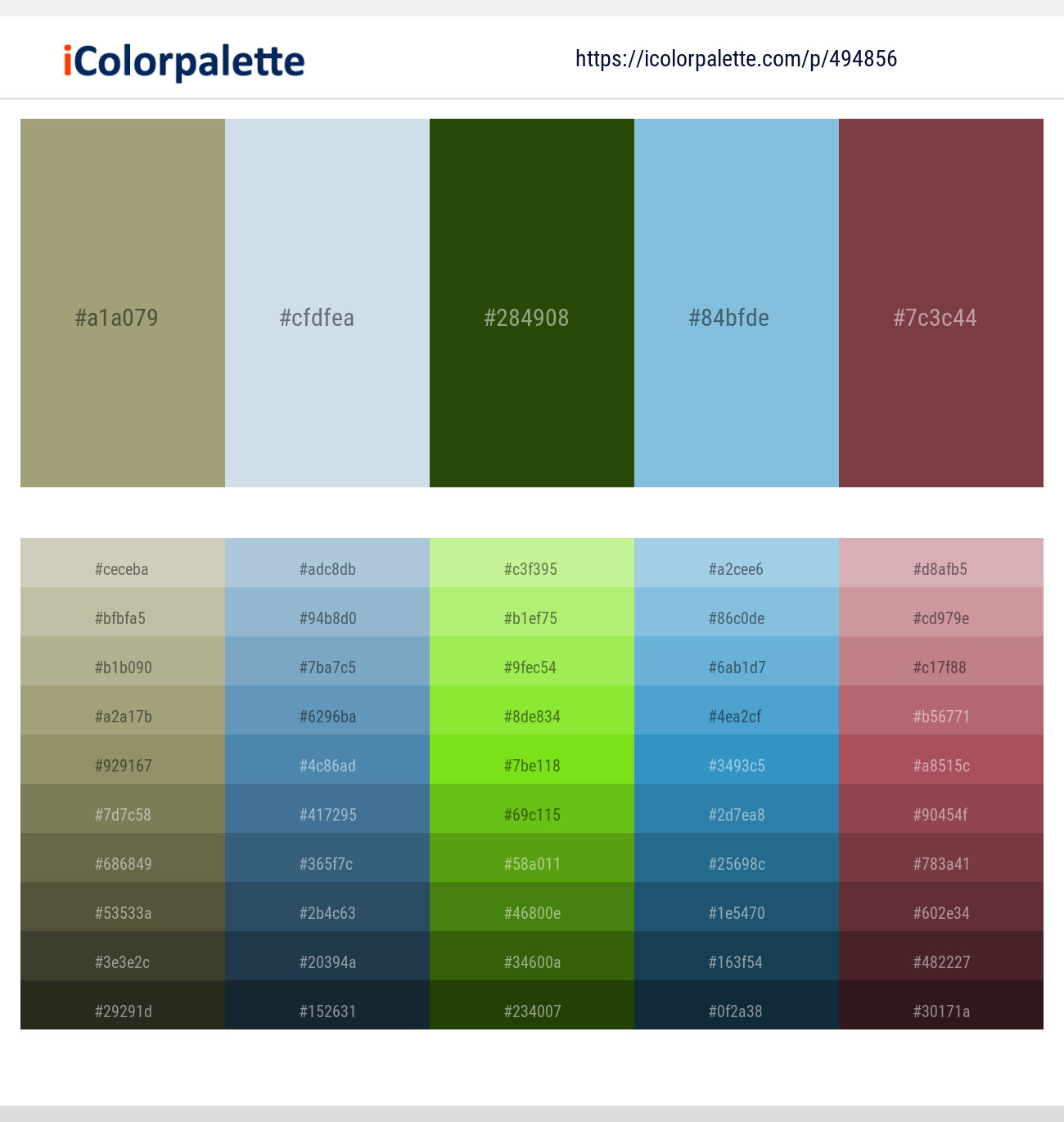 Gurkha – Botticelli – Green House – Cornflower – Lotus Color scheme