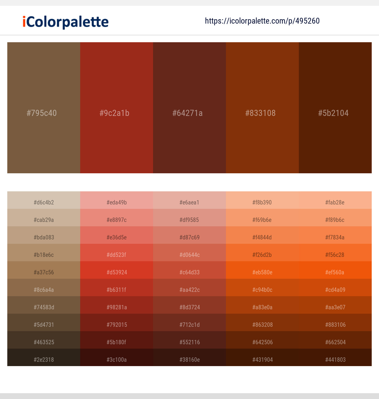 Yellow Metal – Cognac – Espresso – Kenyan Copper – Brown Bramble Color scheme