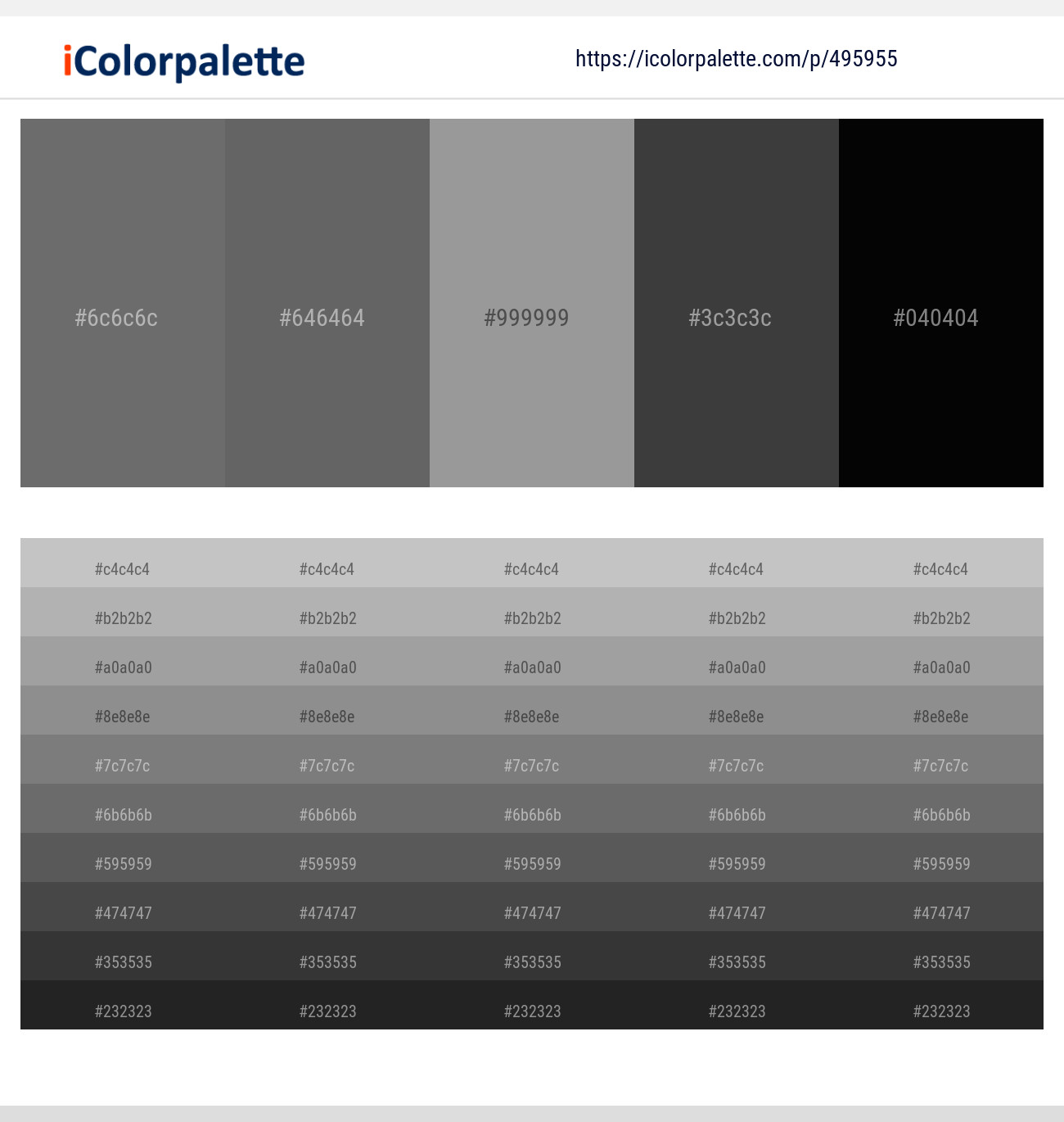 Dove Gray – Dove Gray – Dusty Gray – Mine Shaft – Black Color scheme