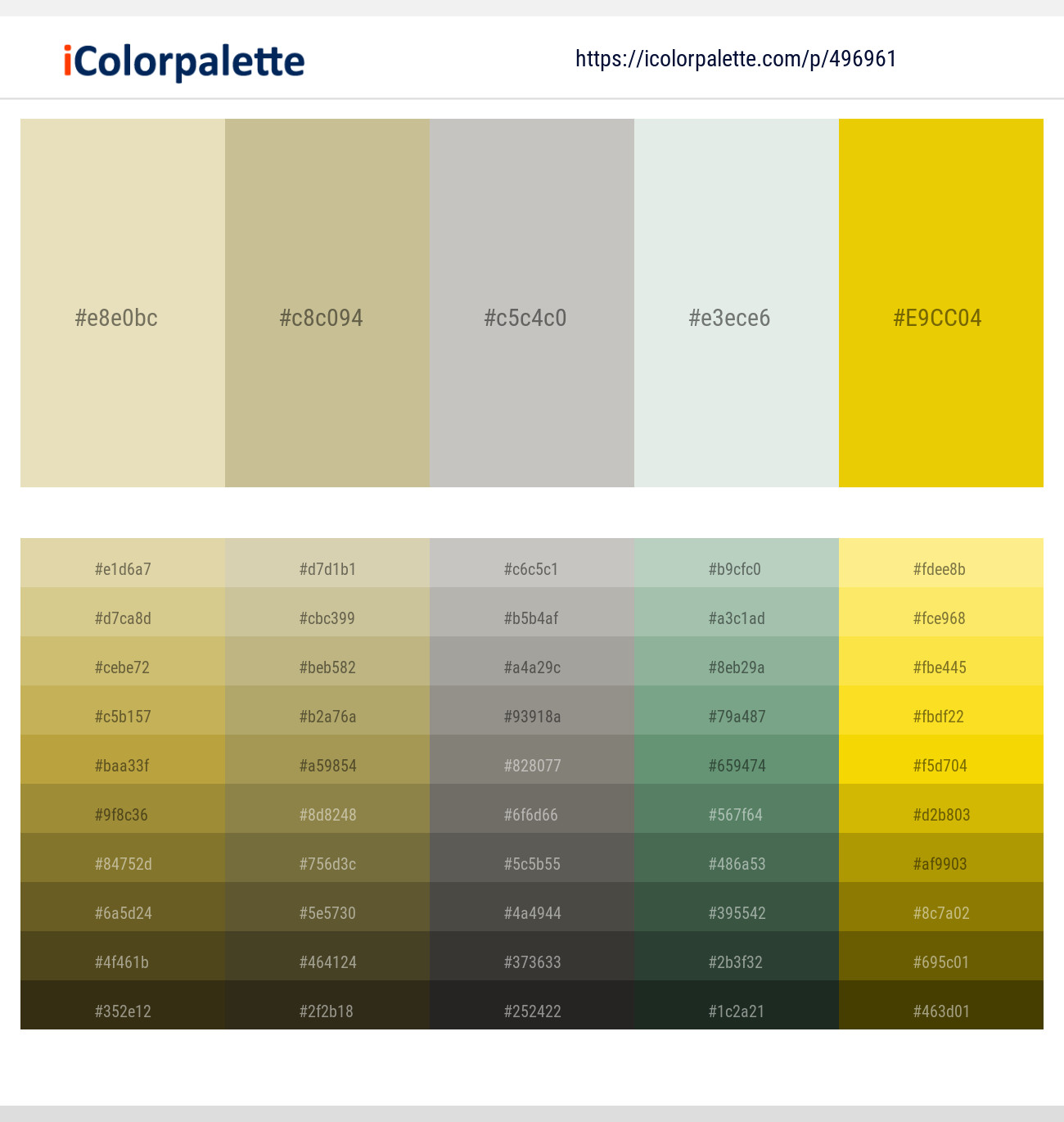 Double Spanish White – Yuma – Gray Nickel – Gin – Corn Color scheme