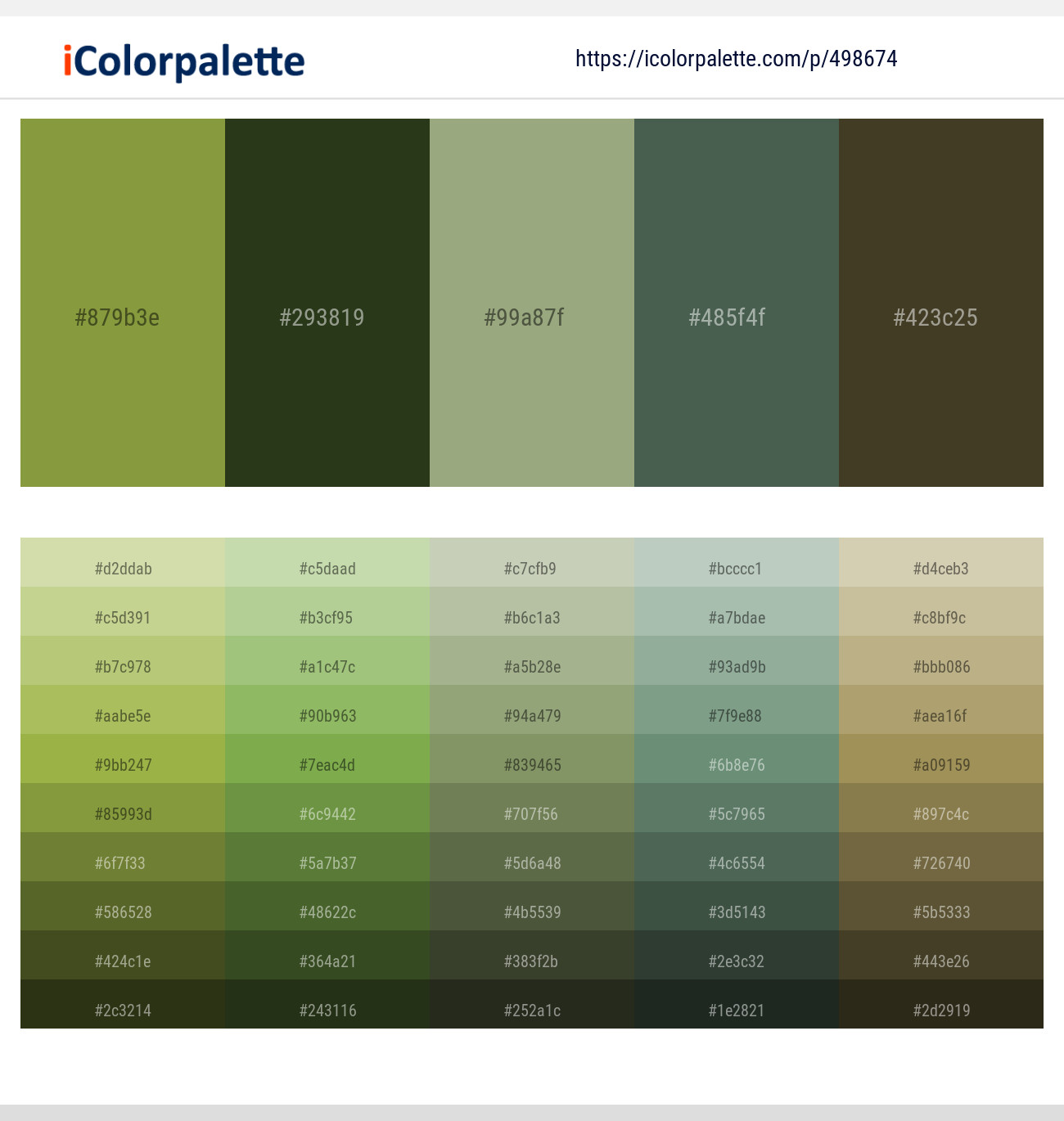 Sycamore – Mallard – Sage – Nandor – Lisbon Brown Color scheme