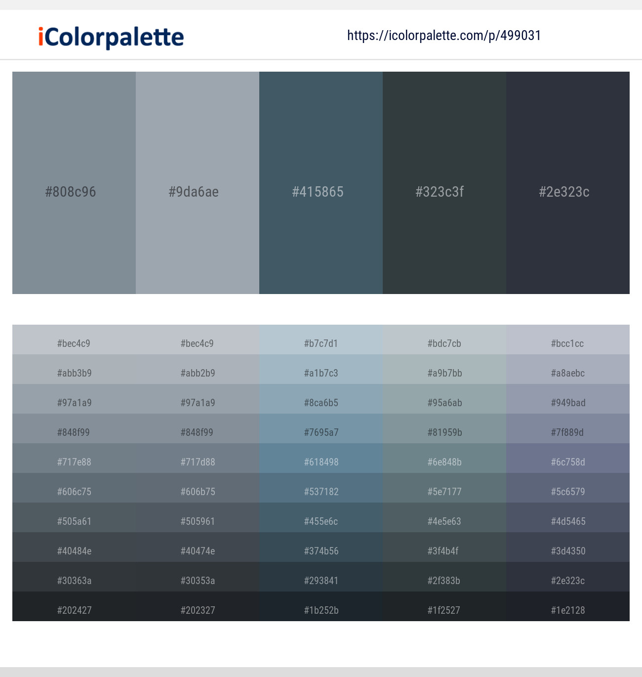 Regent Gray – Gray Chateau – Fiord – Outer Space – Charade Color scheme