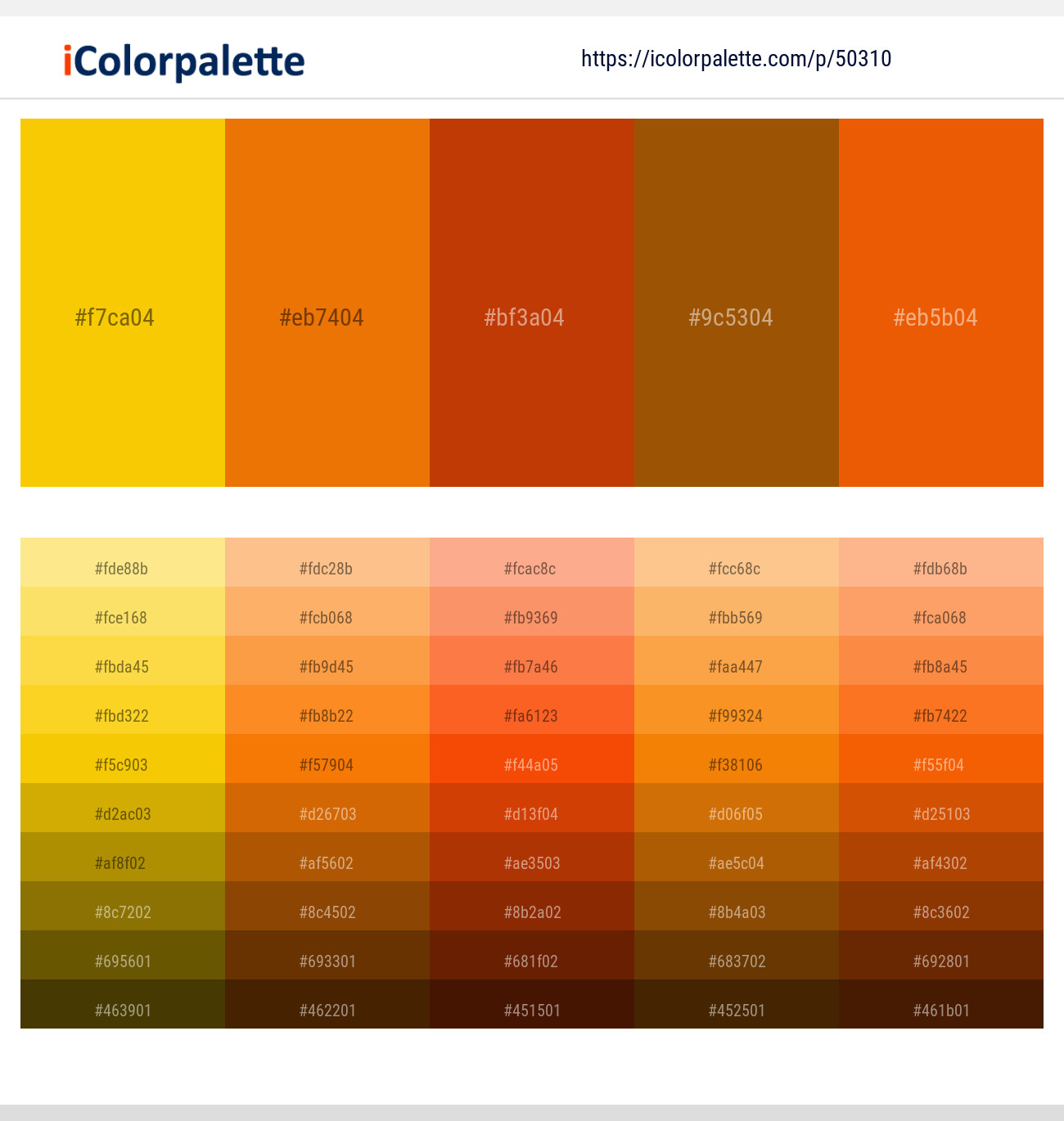 5031045 Gold Color Palettes