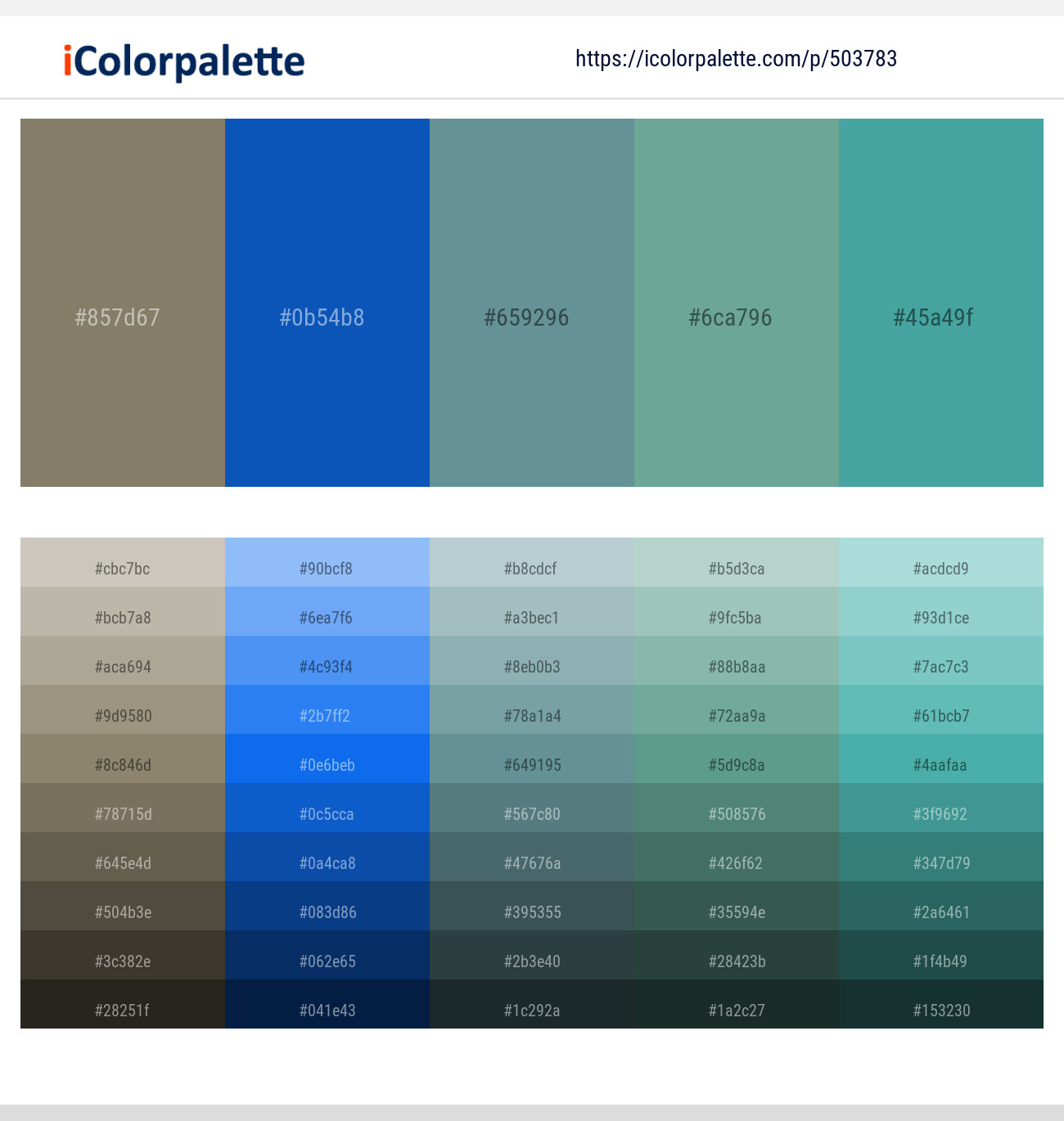 Makara – Denim – Juniper – Patina – Keppel Color scheme