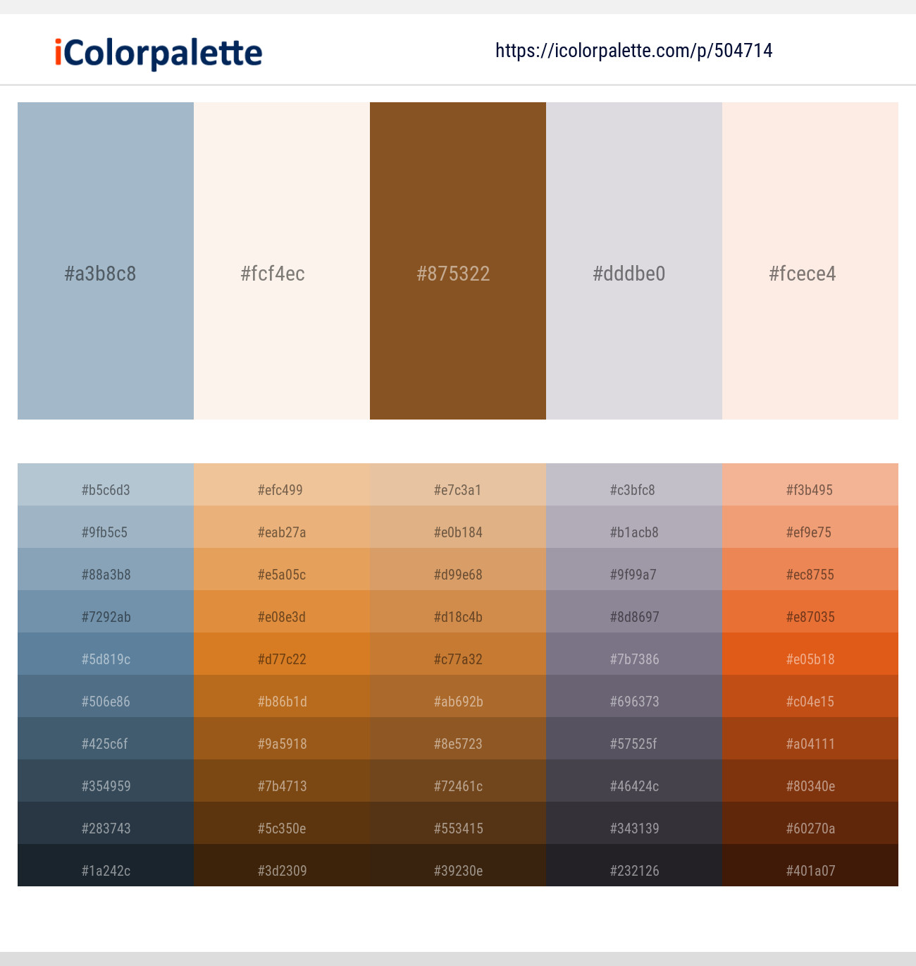 Casper – Linen – Bull Shot – Mischka – Old Lace Color scheme