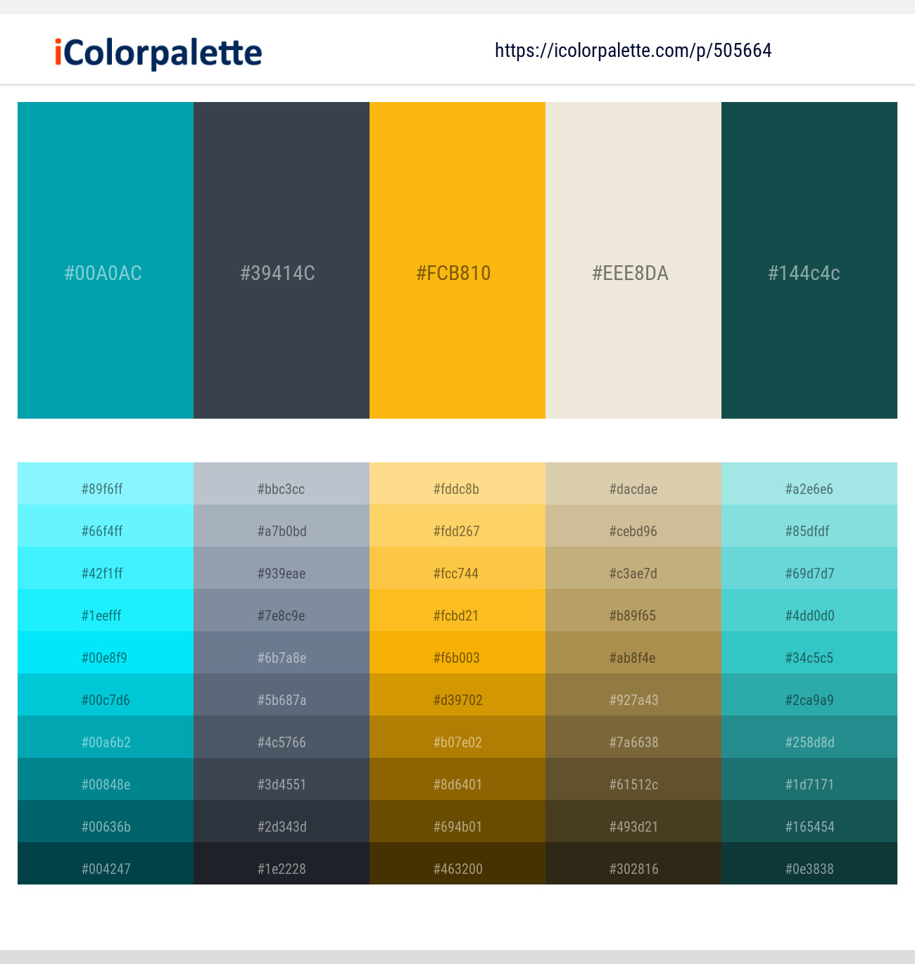 Bondi Blue – Bright Gray – Sun – White Rock – Elephant Color scheme