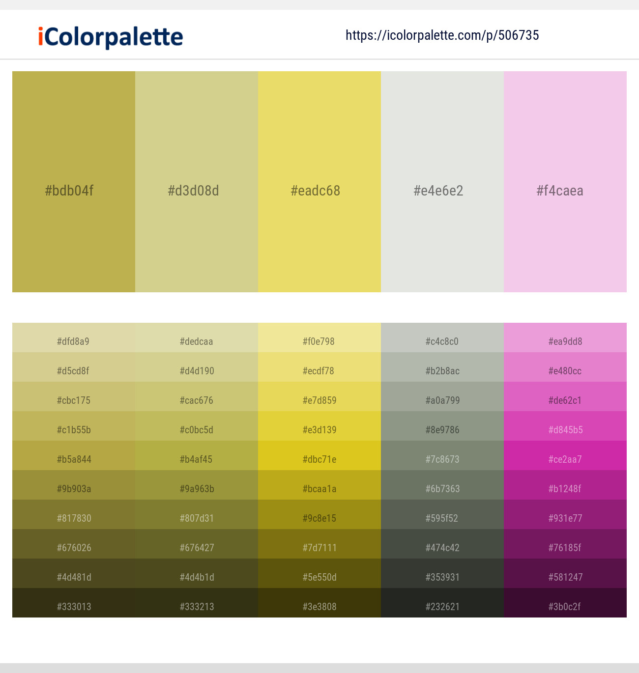 Husk – Winter Hazel – Confetti – Gray Nurse – Cherub Color scheme