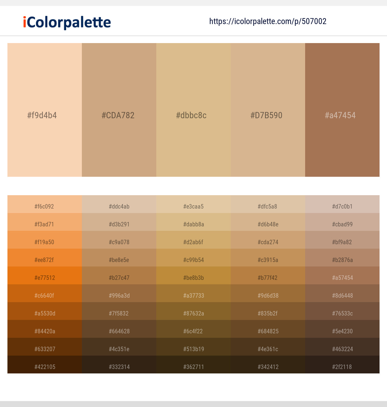 Apricot Peach – Tan – Brandy – Tan – Santa Fe Color scheme