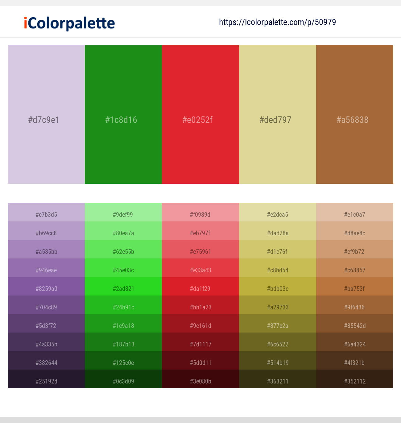 Snuff – La Palma – Alizarin Crimson – Zombie – Brown Rust Color scheme