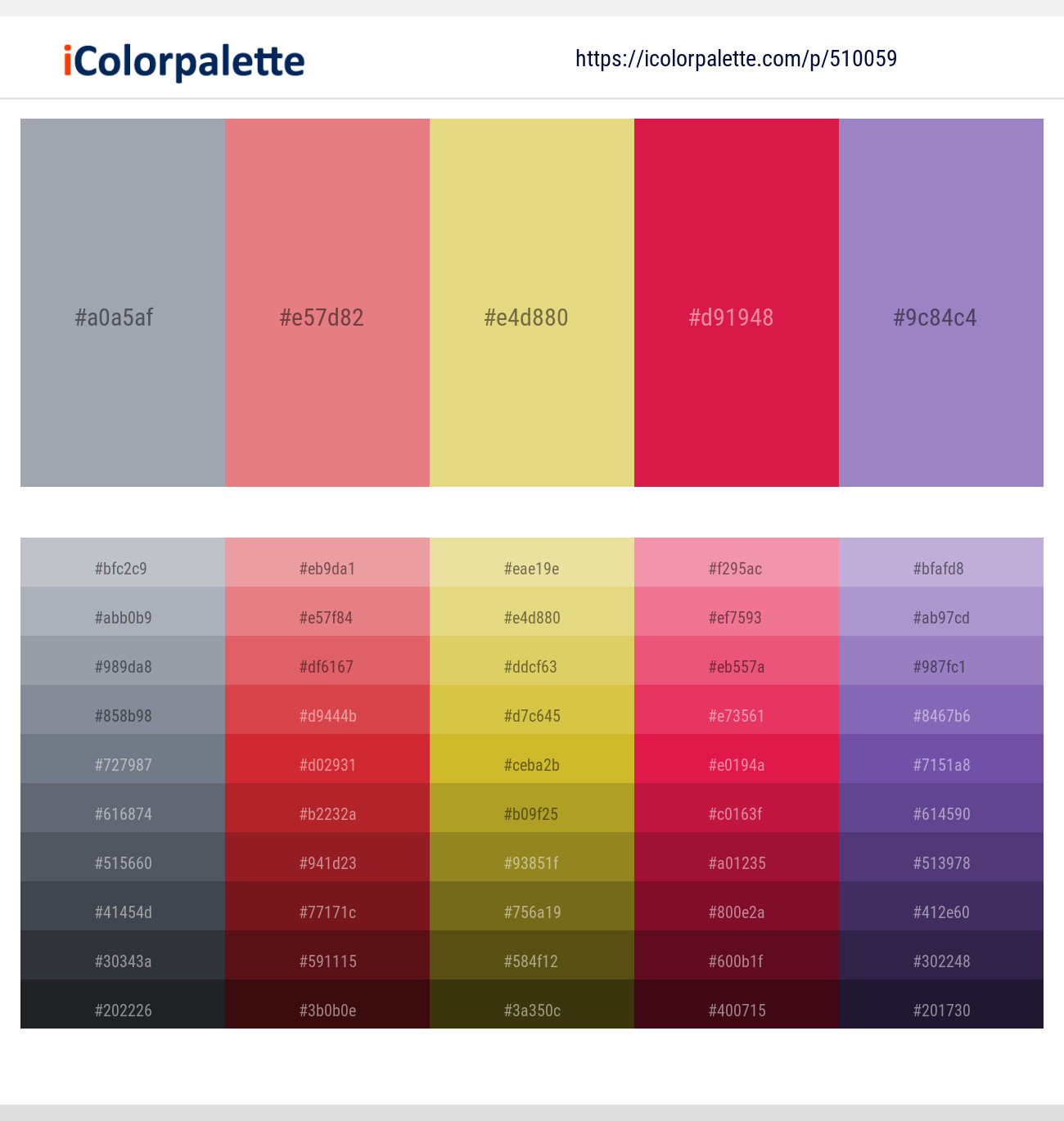 Gray Chateau – Deep Blush – Putty – Crimson – East Side Color scheme