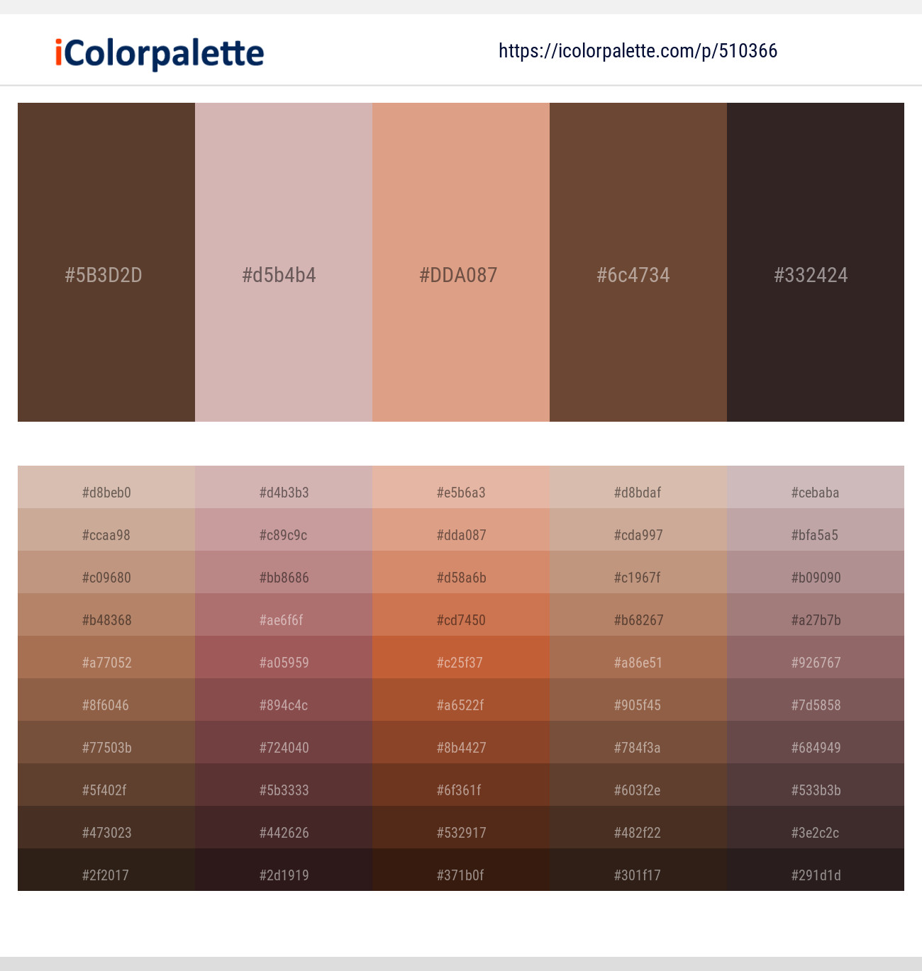 Quincy – Clam Shell – Tumbleweed – Shingle Fawn – Cocoa Brown Color scheme