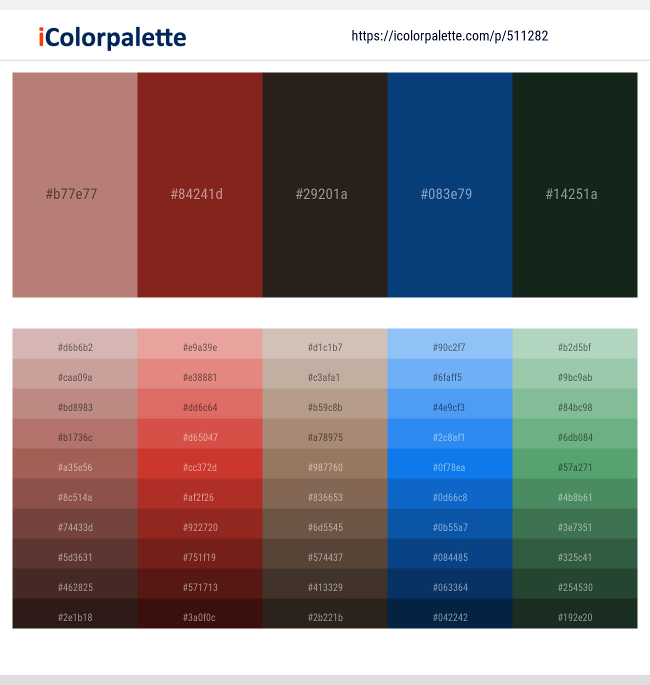 Brandy Rose – Old Brick – Zeus – Catalina Blue – Racing Green Color scheme