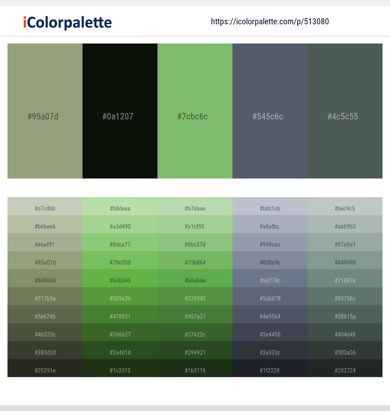 Sage – Gordons Green – Mantis – Shuttle Gray – Nandor Color scheme