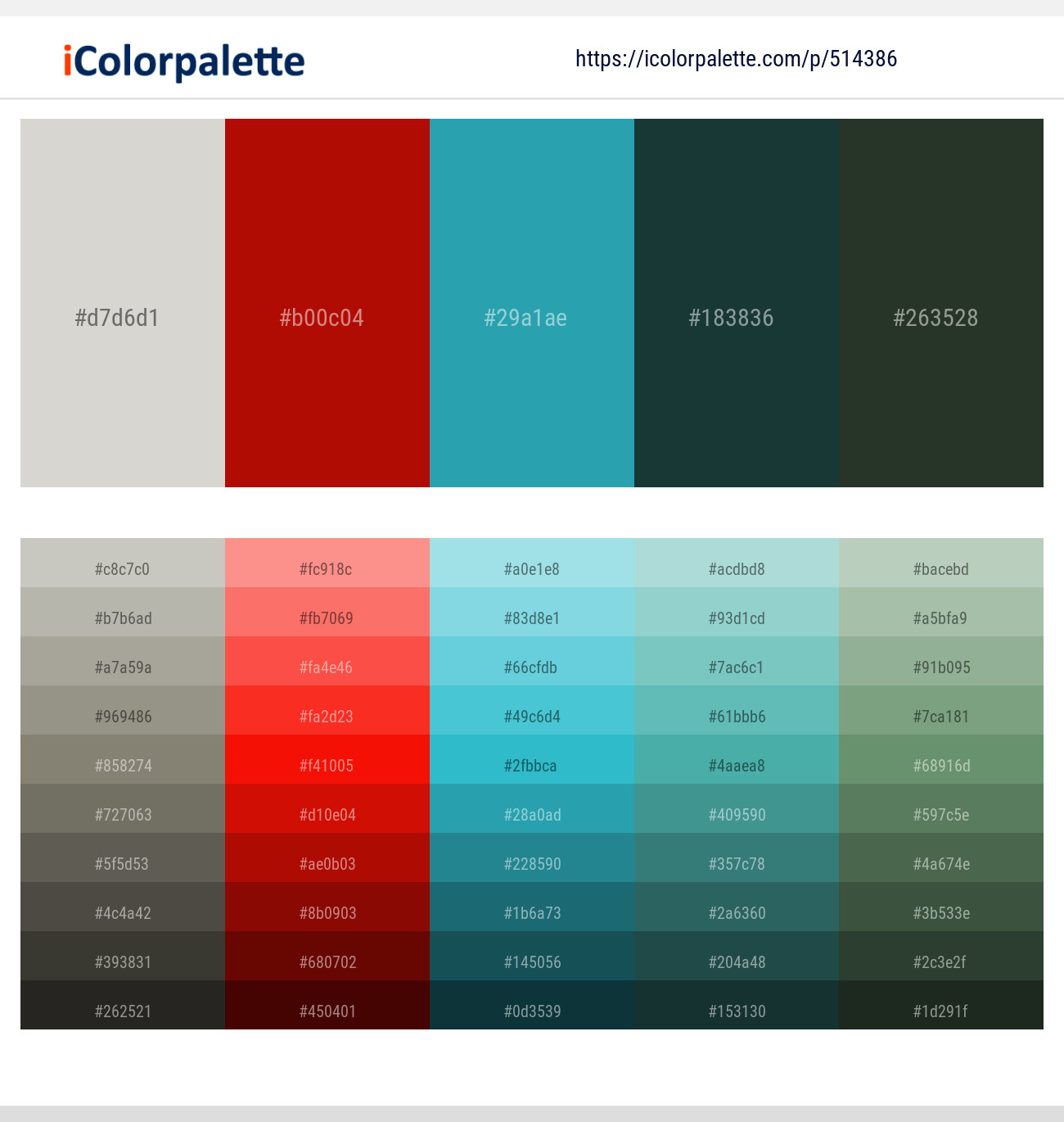 Quill Gray – Milano Red – Eastern Blue – Gable Green – Heavy Metal Color scheme