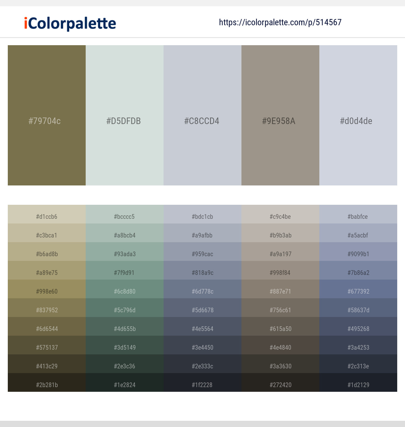 Go Ben – Nebula – Ghost – Zorba – Mischka Color scheme