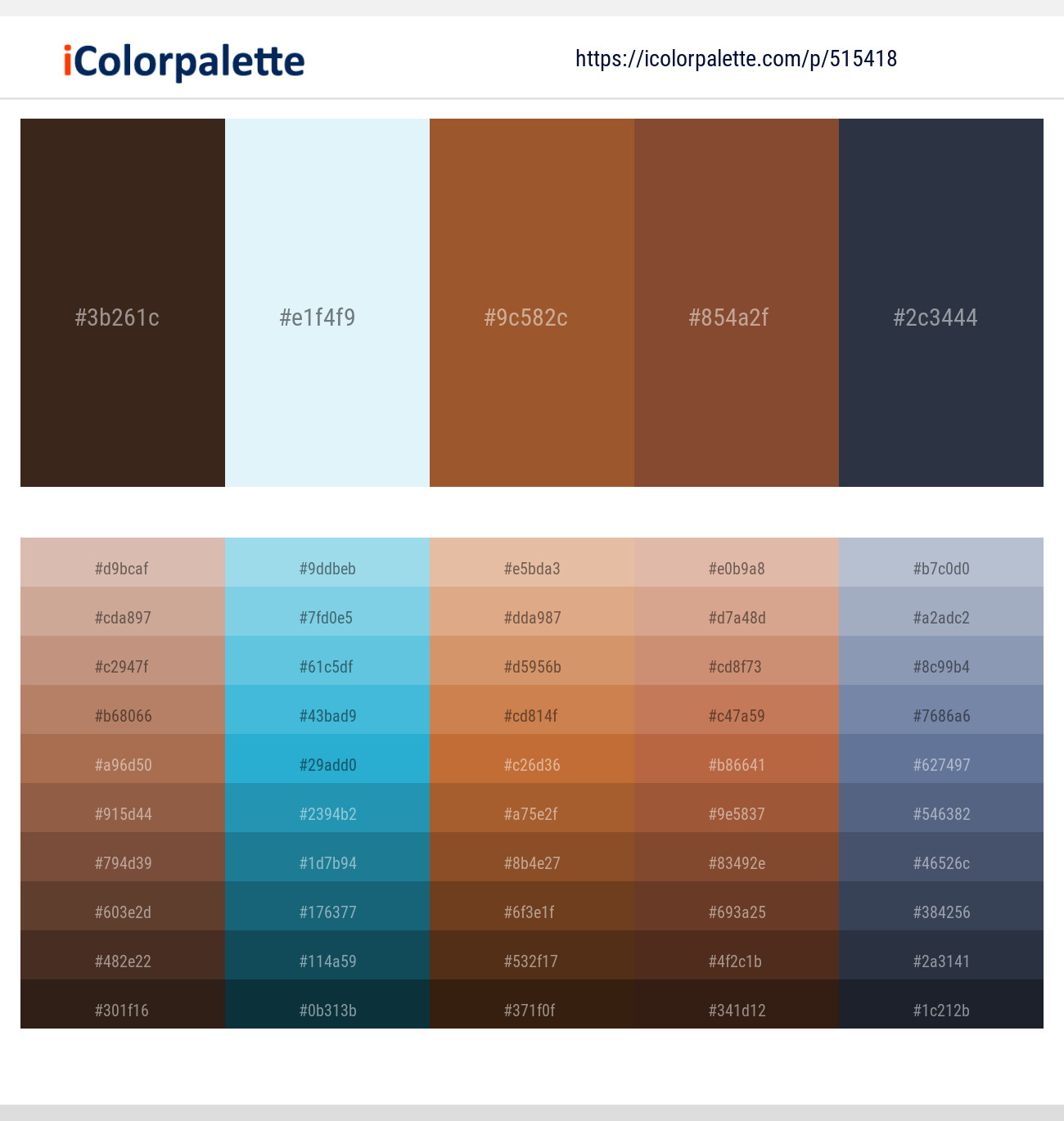 Cork – Polar – Paarl – Mule Fawn – Ebony Clay Color scheme
