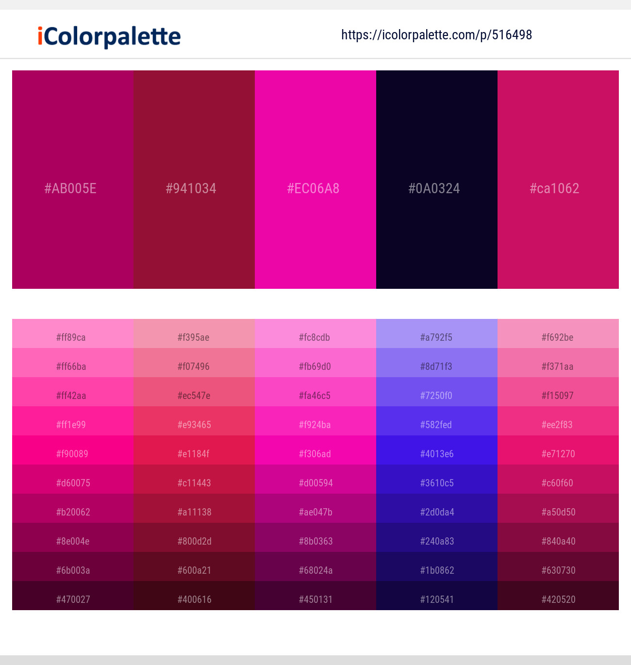 12 Latest Color Schemes with Dark Magenta And Deep Pink Color tone ...