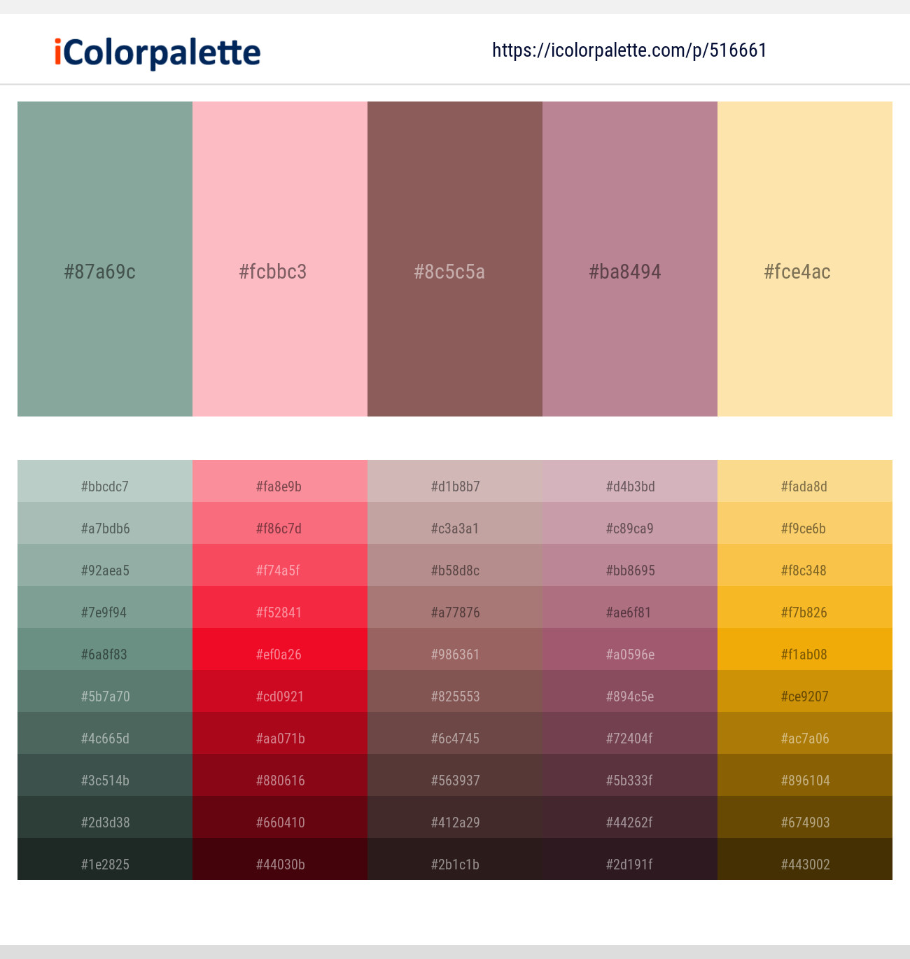 516661Cascade – Lavender Pink – Au Chico – Brandy Rose – Banana Mania Color scheme