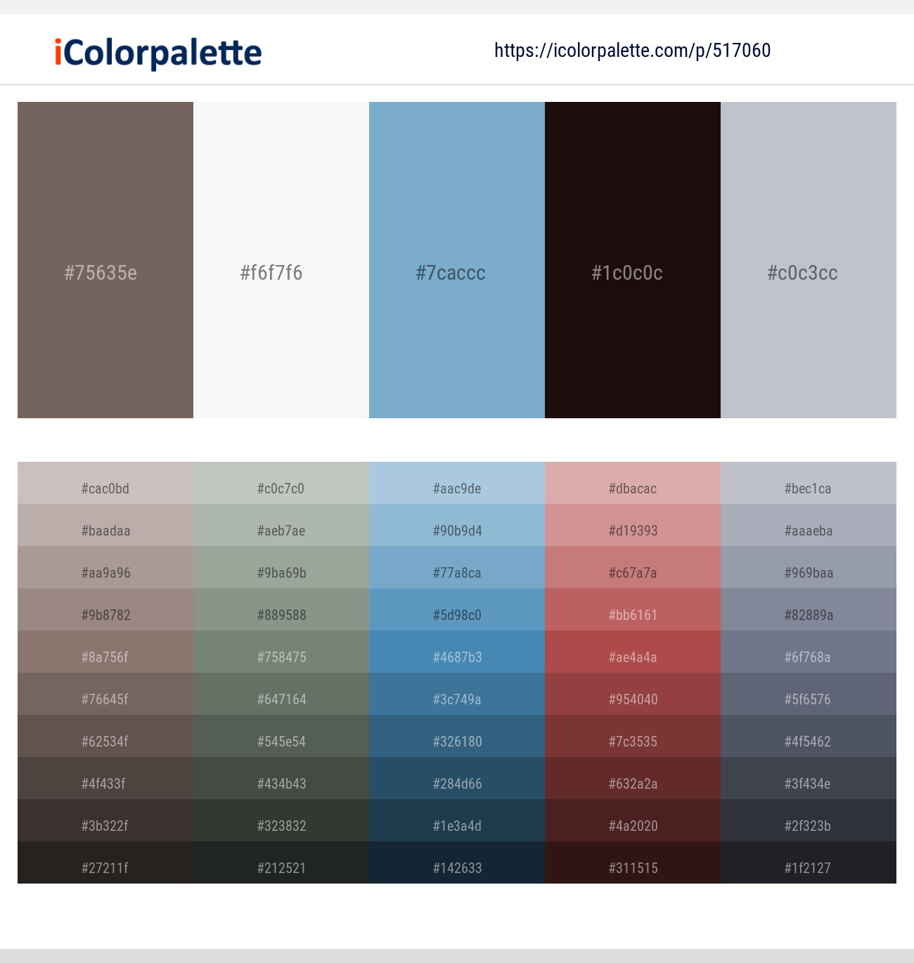 Russett – Gray Nurse – Glacier – Night Rider – French Gray Color scheme