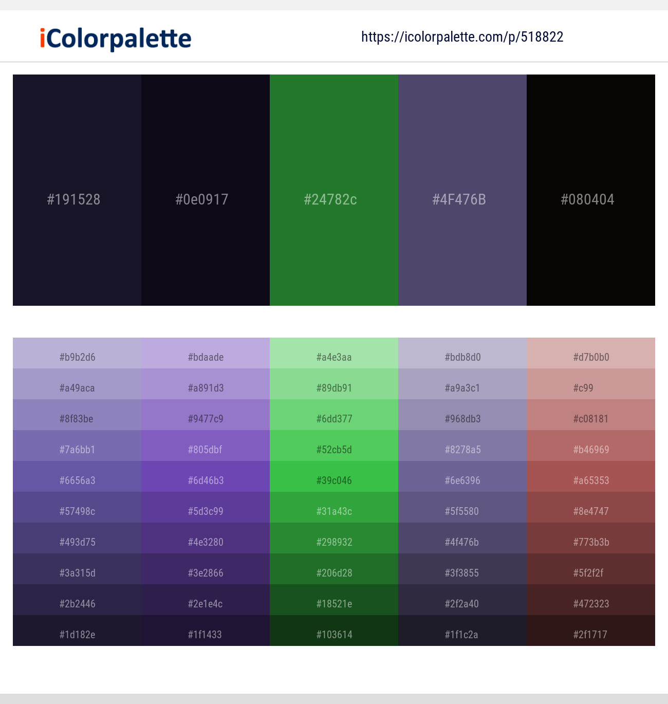 Mirage – Black – Forest Green – Mulled Wine – Night Rider Color scheme