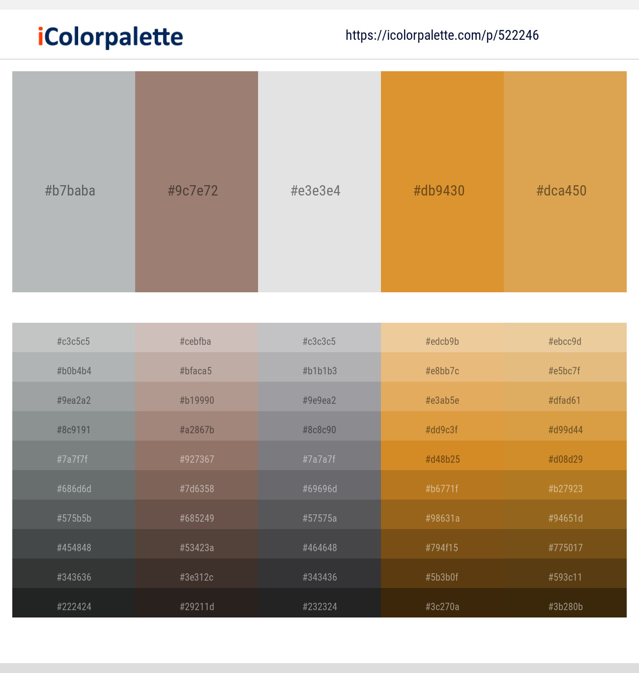 Silver Sand – Pharlap – Iron – Brandy Punch – Di Serria Color scheme
