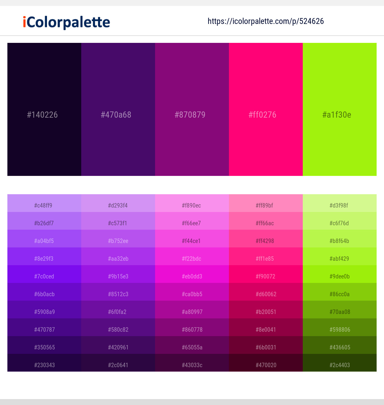 2 Latest Color Schemes with Purple And Chartreuse Color tone combinations, 2024